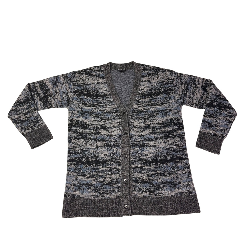 Athleta Abstract Print Button Front Cardigan Sweater Women's Size M